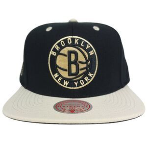 Brooklyn Nets Mitchell & Ness NBA Snapback Hat Cap 3D Logo‎ Black Stone NWT